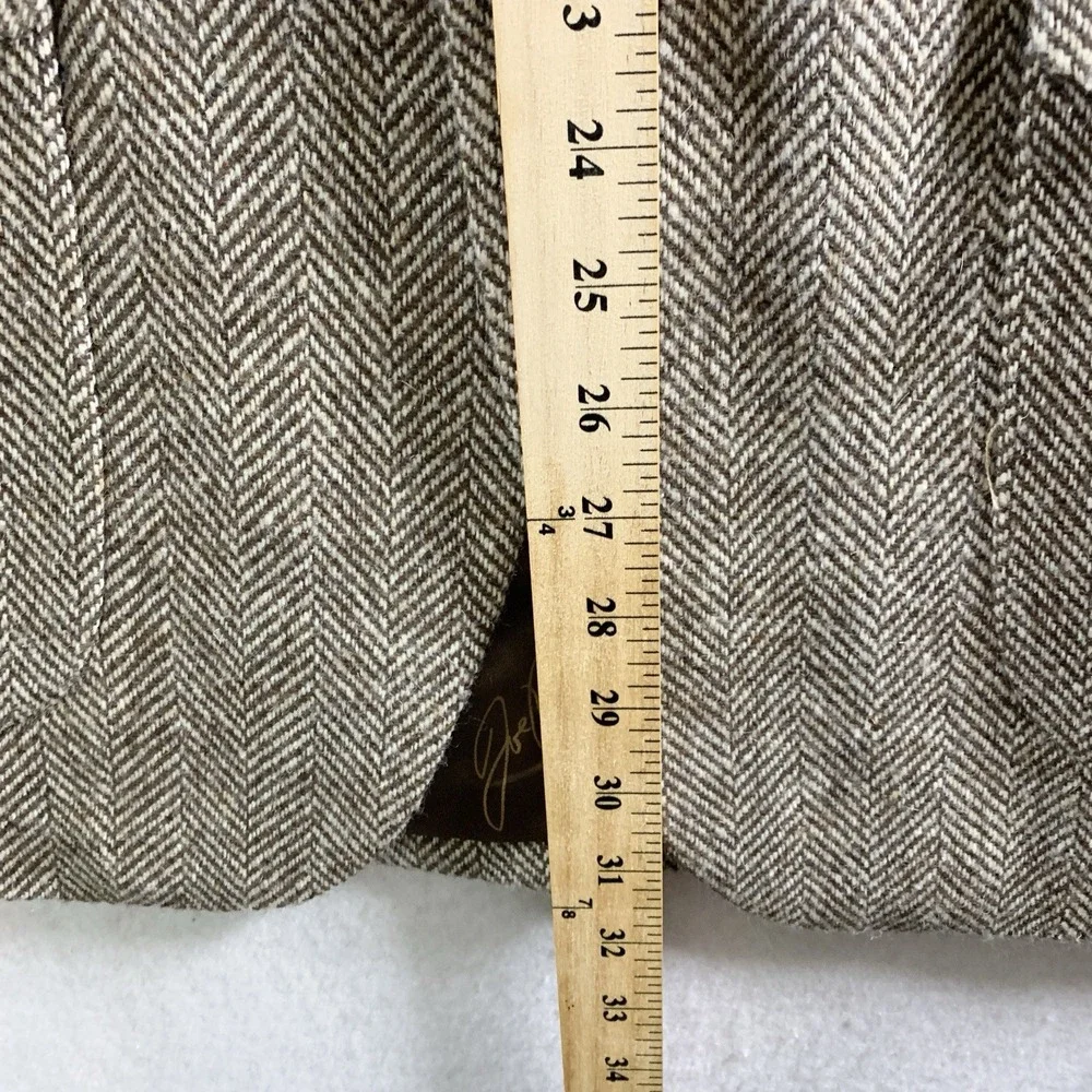 VTG Mens Herringbone Tweed Sport Coat Sz 44R Wood Buttons Ivy League Preppy